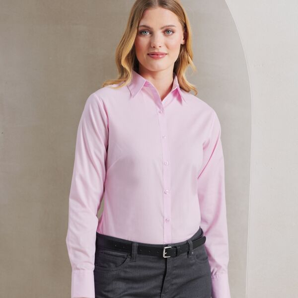 Premier Ladies Long Sleeve Poplin Blouse Thumbnail