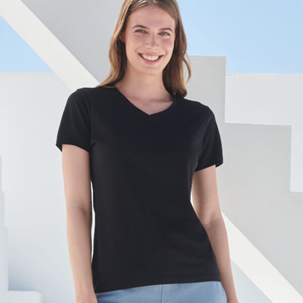 SF Ladies Feel Good Stretch V Neck T-Shirt Thumbnail